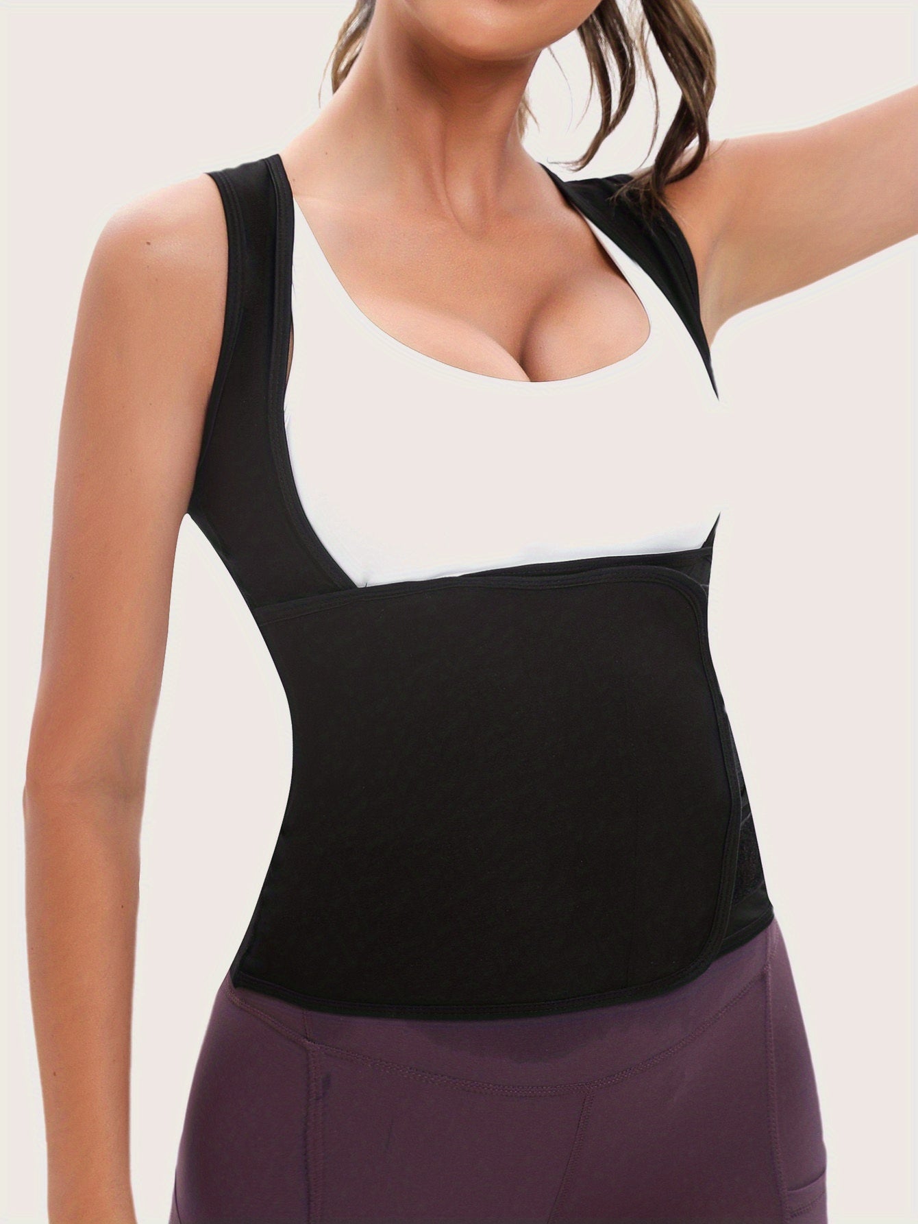 Sweat Sauna Stretchy Sports Vest: Slim Your Waist Instantly With This Body-Shaped Yoga Fitness Workout Waist Trainer For Women's Activewear!