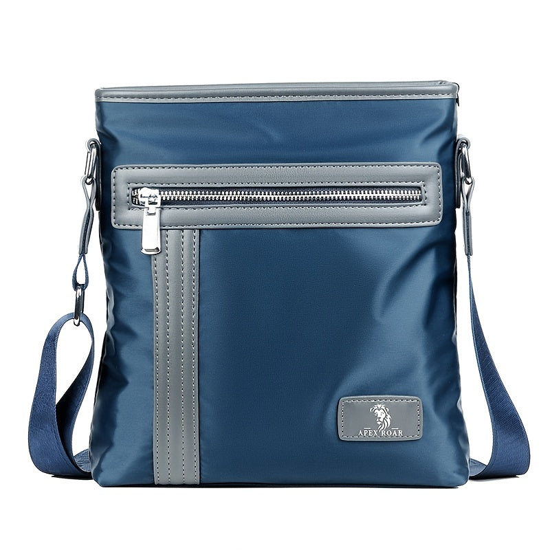 Men's Crossbody Laptop Bag with Tablet Pocket - Heavy-Duty Convertible Messenger Bag, Adjustable Strap & Zippered Compartments, Golden-Tone Hardware - Compatible with 38.1cm Laptop/ Tablet - Navy Blue for Travel, Work, School