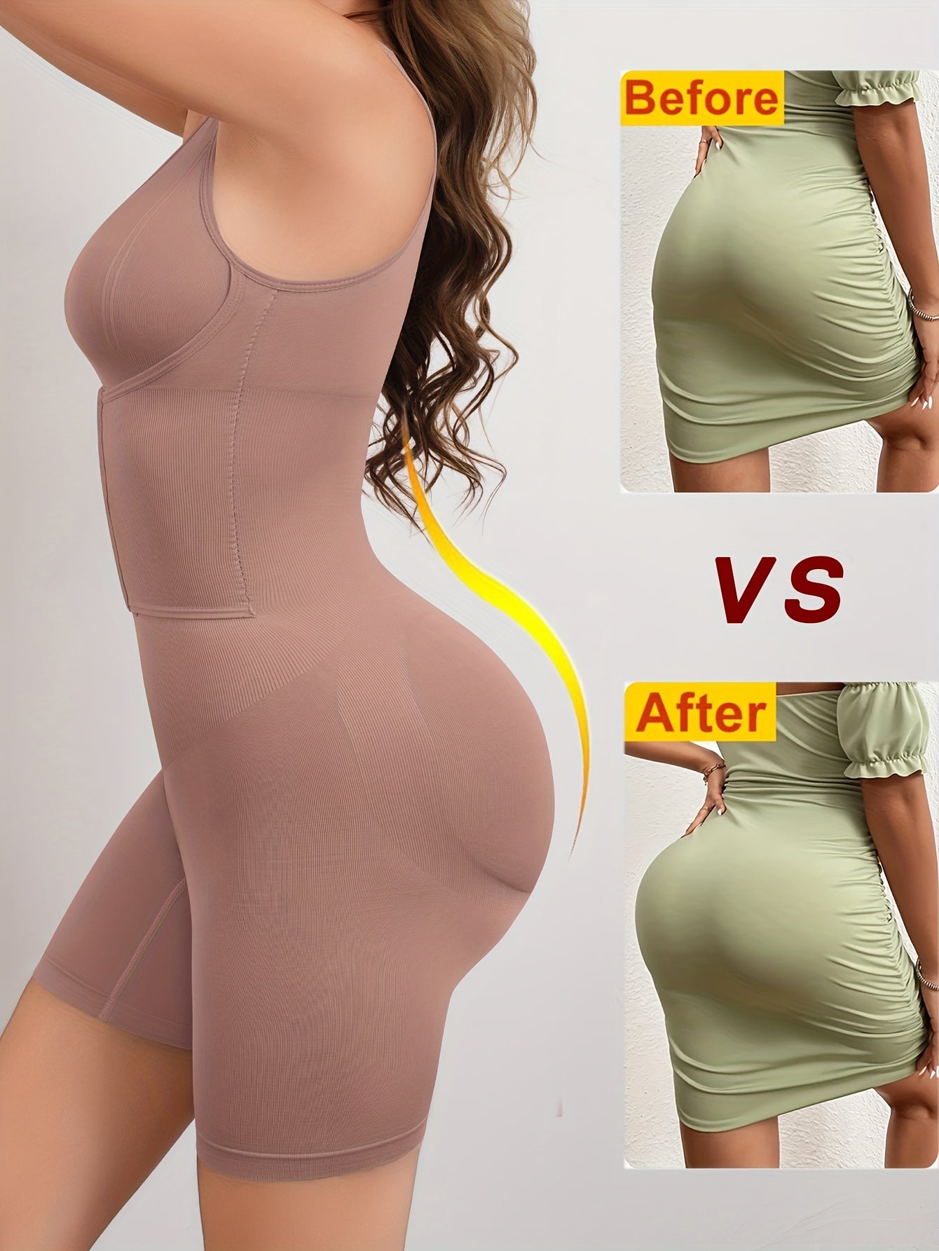 Women's Full-Body Tummy Control Bodysuit - Double-Layer High Compression Shaping Suit with Butt Lift & Waist, Smooth Curves Instantly, Brown/Black/Navy/Beige, Hand Washable One-Piece for Postpartum &
