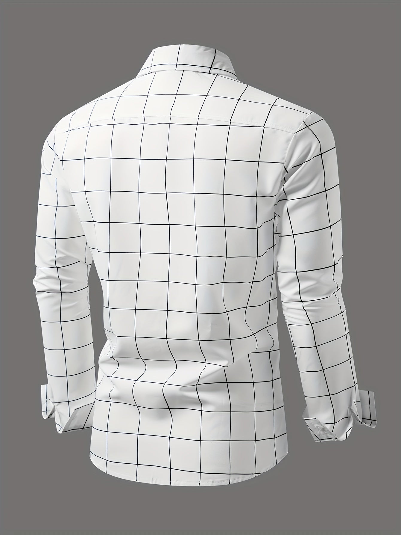 Simple Stripe And Plaid Pattern, Men's Casual Daily Thin Long Sleeve Lapel Shirt For Spring Summer