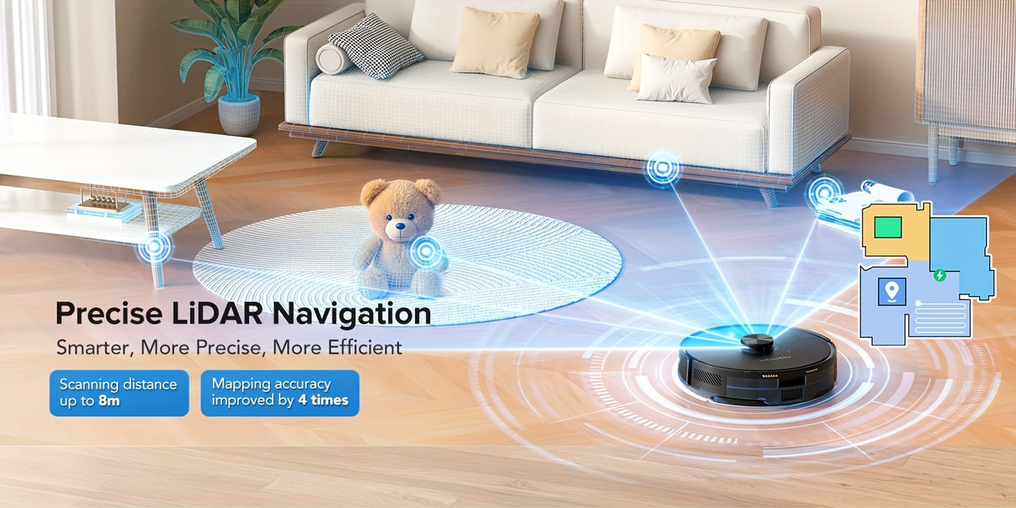 Lubluelu L15 MAX Robot Vacuum and Mop, 3-in-1 Sweeping & Vacuuming & Mopping, 3.0L Dust Bag, 70-Day Self-Emptying, 360° PSD Obstacle Avoidance, Diversified Cleaning, Mapping, Pet Hair Cleaning, Home Cleaning | Modern Robot D