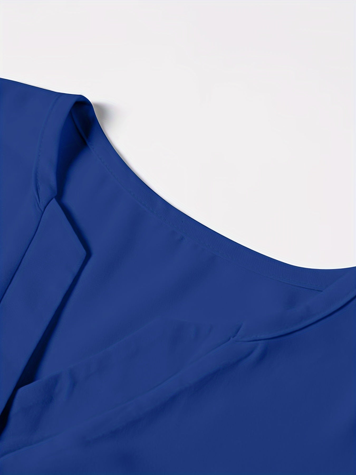 Solid Button Front Blouse, Elegant Long Sleeve Notched Neck Top, Women's Clothing
