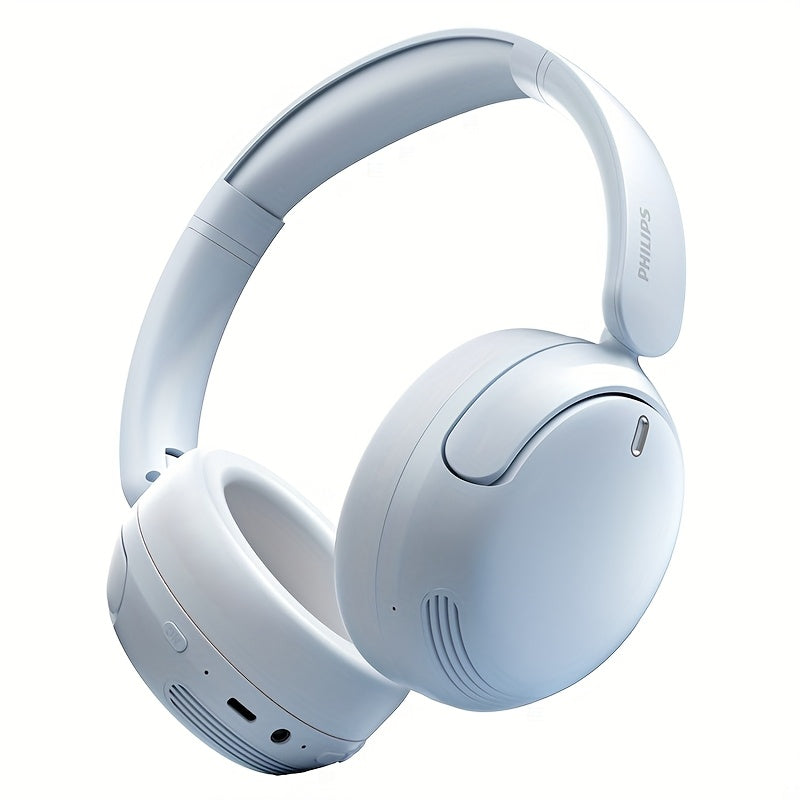 For Philips Wireless Over-Ear Headphones with ANC Noise Cancelling, 35-Hour Playtime, Foldable & Lightweight BT 5.4, USB-C Charging, High-Resolution Audio, Microphone, Heavy Bass - Ideal For Travel, Office, Mobile Phone, Comp