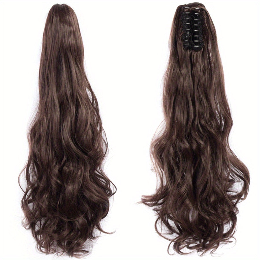 Long Wavy Ponytail Extensions - 55.88 cm Claw Clip In Synthetic Hair Piece For Women - Add Volume And Style To Your Hair Halloween Christmas