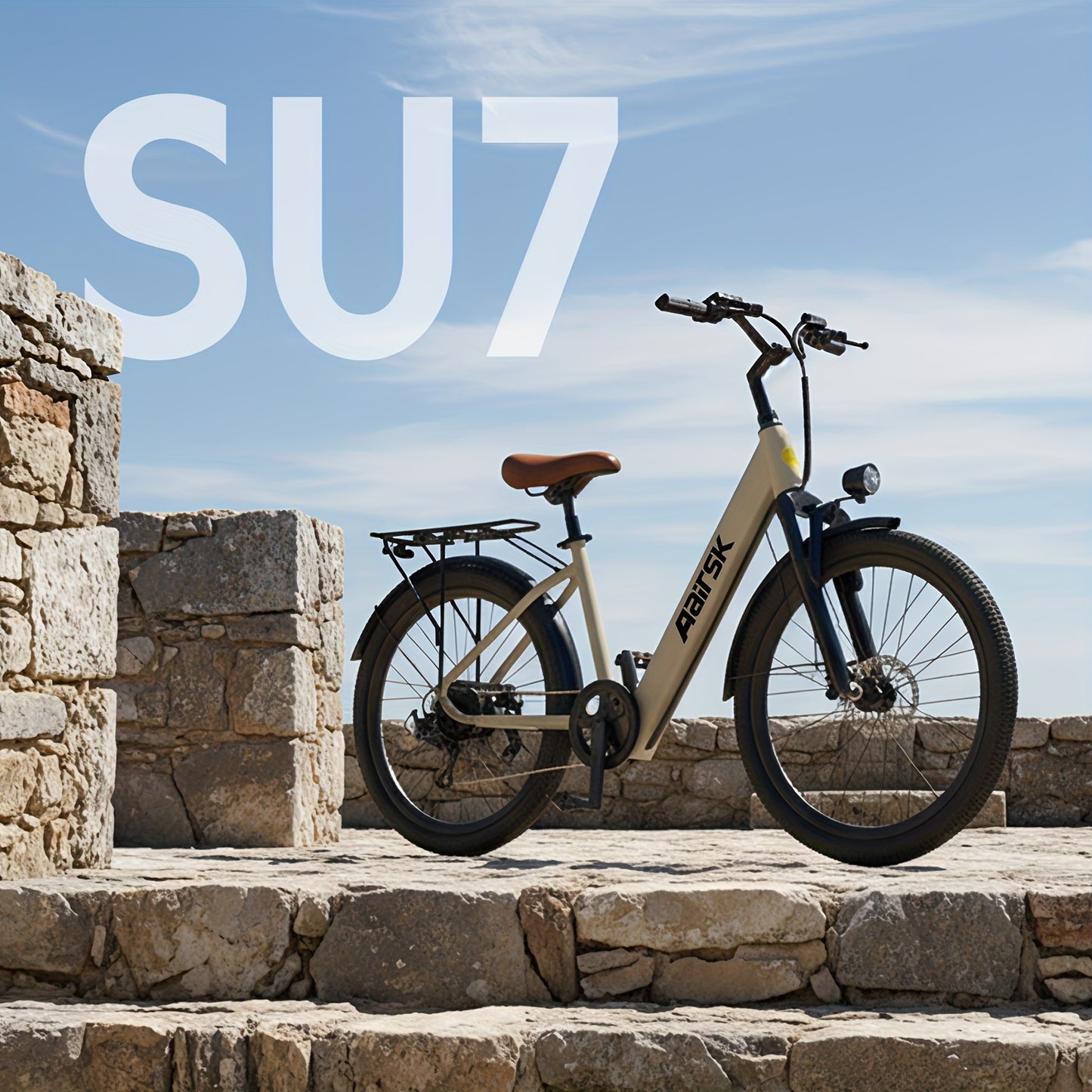 Aairsk 60.96cm Electric Bicycle for Adults, 7-Speed Ebike with 36V 13AH Replaceable Built-in Battery & 250W Motor, Full Suspension Electric Mountain Bike, 25 Km/h And 80km Range E-bike for Urban Commuters