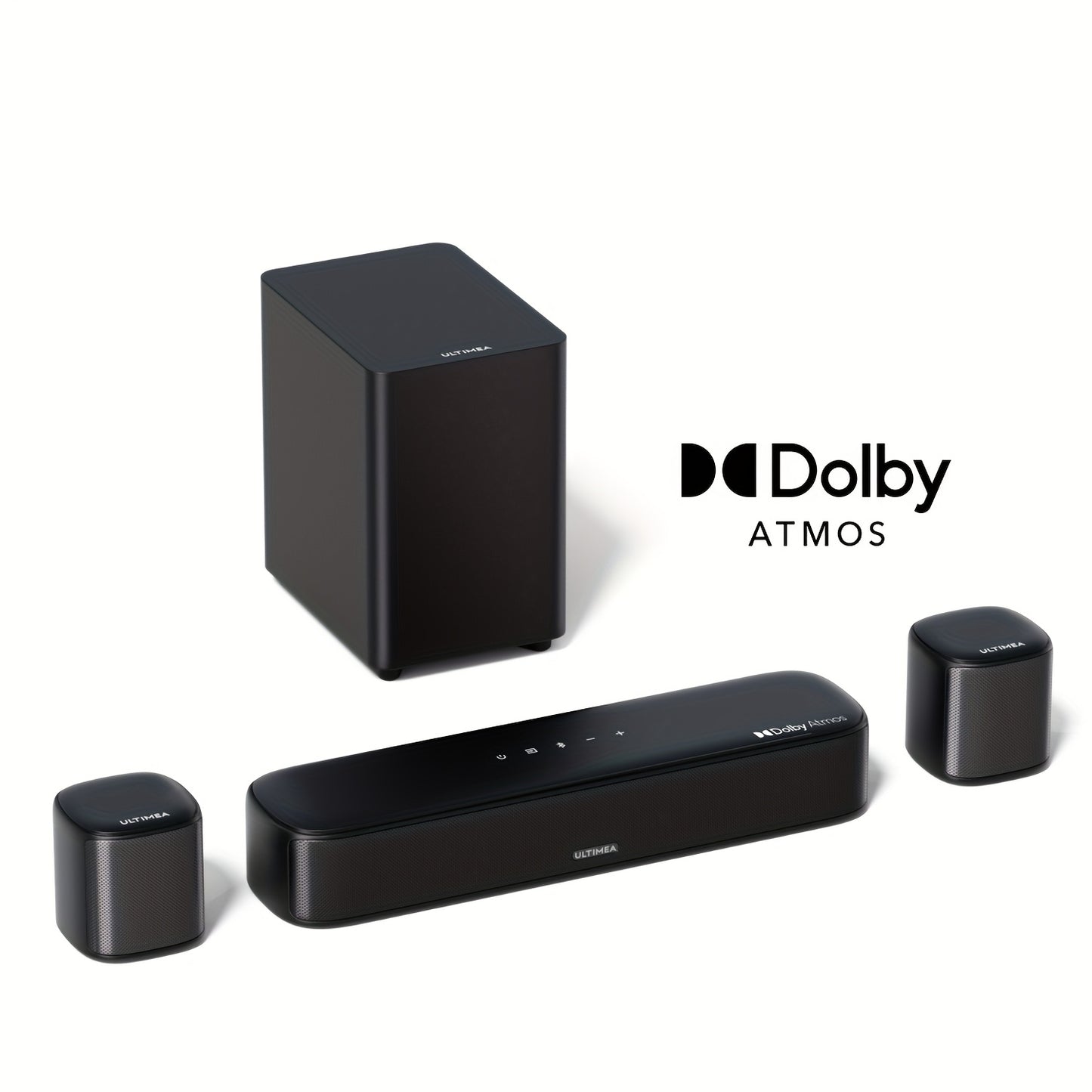 ULTIMEA 5.1ch Sound Bar with Atmos, Surround Sound System for TV, Home Theater Sound System, 2 Surround Speakers with Subwoofer, App Control, 121 EQ Presets, CEC Sync, Bass Boost, Bluetooth 5.3, HD EARC/Opt/AUX, Wired Sound B