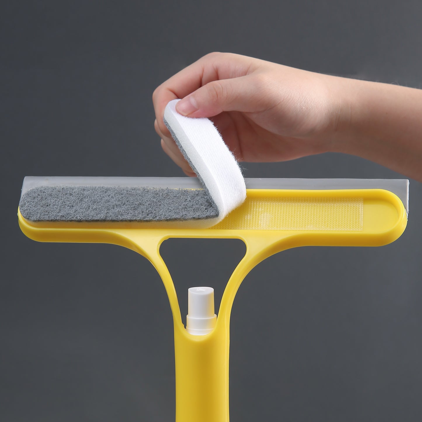 3-In-1 Multi-Functional Glass Cleaning Tool with Sprinkler, Polypropylene (PP) Plastic, for Bathroom, Kitchen, Living Room, Bedroom, Toilet - Efficient Mirror And Window Scraper