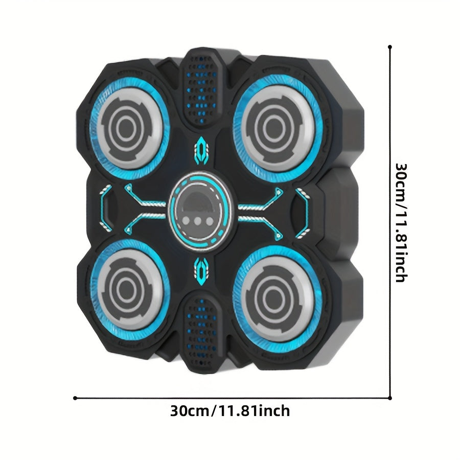Interactive Boxing Exercise Toy with 4 Targets, Upgraded Edition with Cool LED Lights & Dynamic Music, Includes Punching Gloves, Adjustable Speed, Wall-Mountable, Ideal for Indoor Workout & Family Fun, Battery Operated (AA No