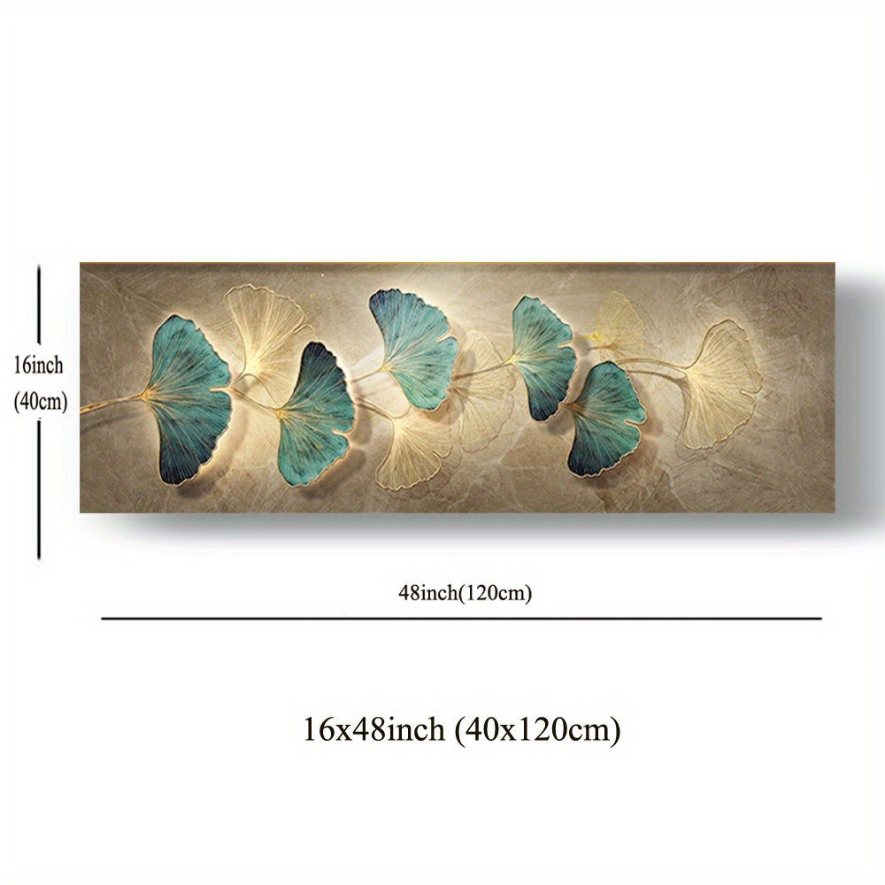 1pc HD Printed Ginkgo Biloba Leaves Canvas Decorative Painting, Light Luxury Art Print Picture, Texture Wall Art Painting For Living Room Bedroom Dining Room Restaurant Office Hotel Homestay & Home, Artwork, Home Decor, No Fr