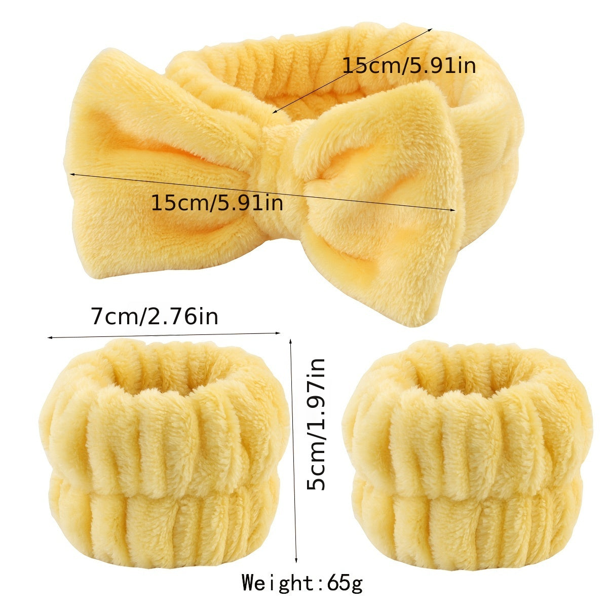 1pc/3pcs Cute Bow Hair Band And Wristband Set, Women Spa Headband For Washing Face, Makeup Hair Band, Skincare Headbands
