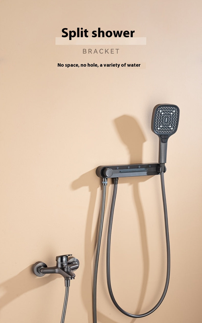 Wall-Mounted Shower Head with Adjustable Arm - No Electricity Needed, Easy Installation, Heavy-Duty Copper Construction for Modern Bathroom Upgrade - Ideal for Bath or Shower