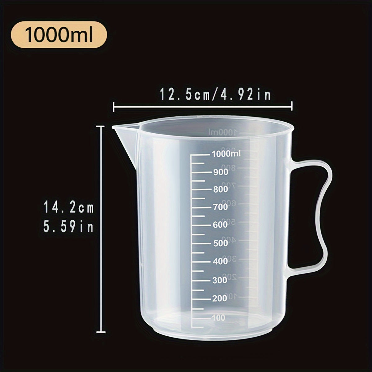 1pc, Measuring Cup, Plastic Liquid Measuring Cups, Kitchen Liquid Measuring Cups, Multifunction Measuring Cup For Baking Cooking, Essential Kitchen Tools, Kitchen Stuff Kitchen Accessories
