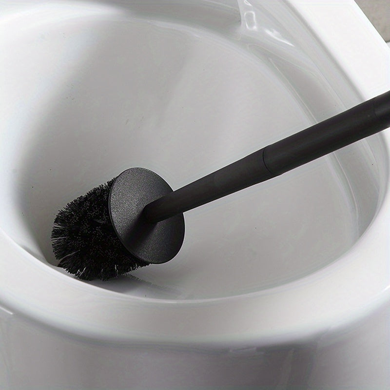 1pc No-Slip Silicone Toilet Brush Set with Long Handle and Soft Bristles for Easy and Quick Cleaning