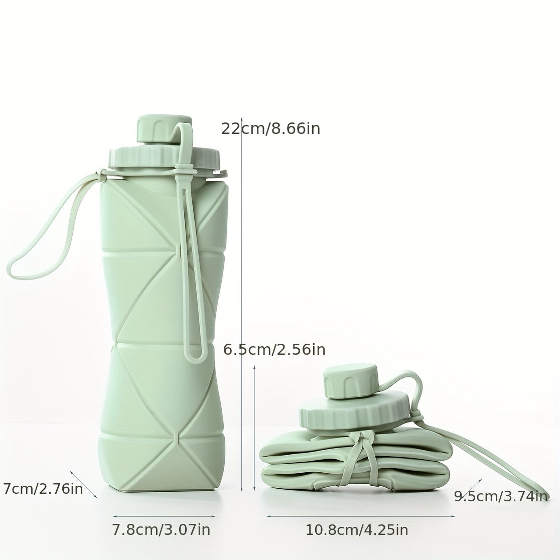 1pc, Telescopic Collapsible Sports Water Bottle, 600ml/20.3oz Heat Resistant Food Grade Silicone Water Cups, Foldable Silicone Portable Water Jugs, For Camping, Fitness, Summer Drinkware, Travel Accessories, Birthday Gifts, B