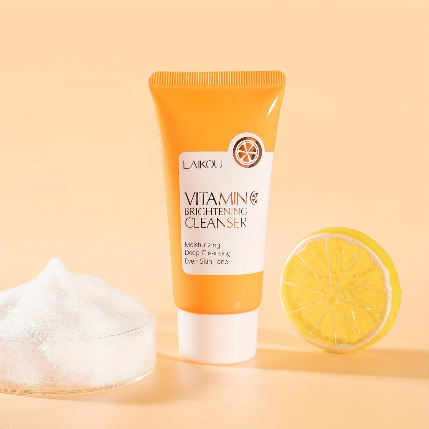 1pc 50g Vitamin C Cleanser, Facial Wash Cleanser, Gentle Cleansing Pores Cleanser, Brightening Oil Control Cleanser
