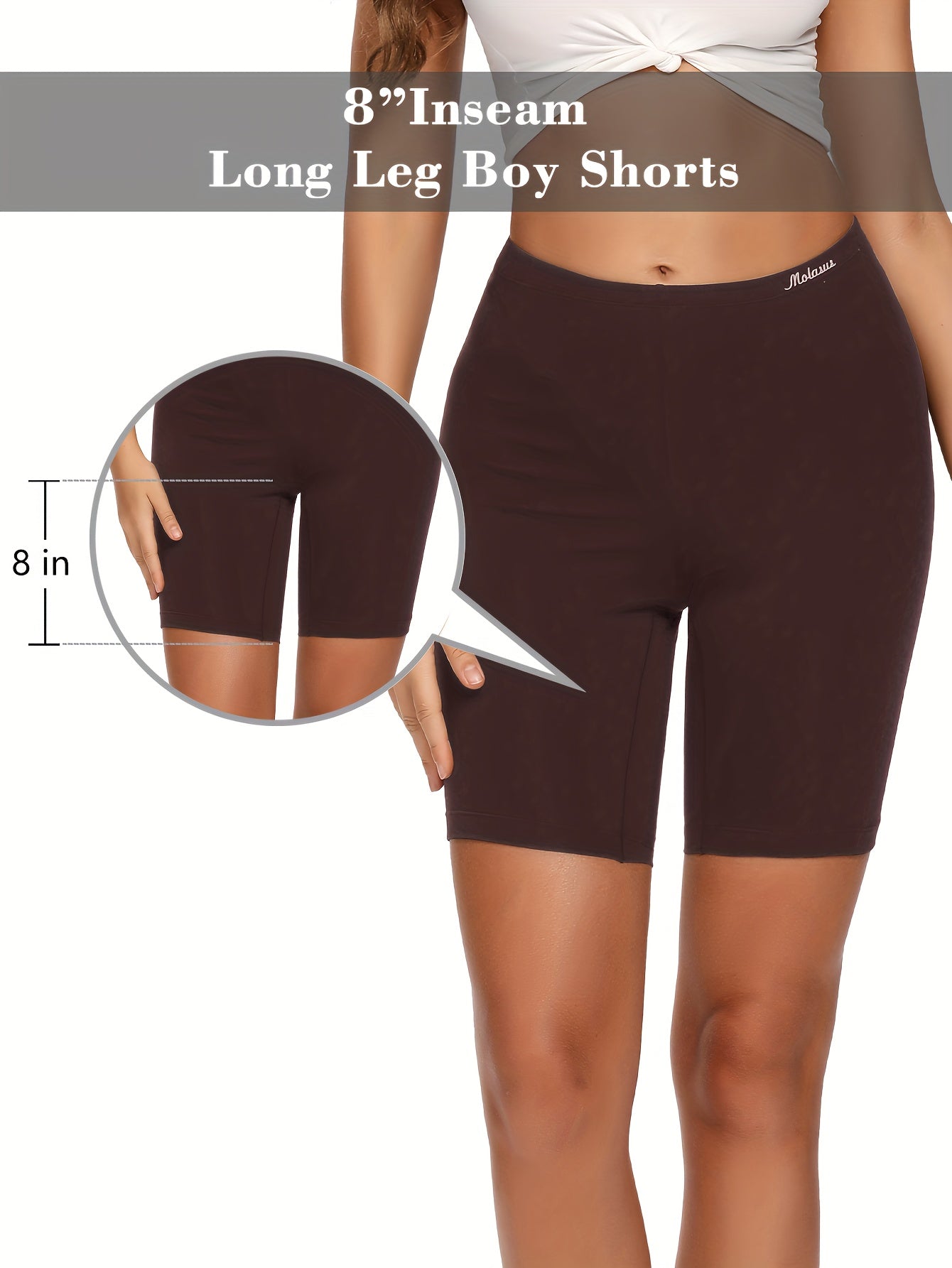 Women's Cotton Boyshorts Underwear 4-Pack - Comfortable Full Coverage Boxers, Knit Fabric, Solid Color, Simple Style, 95% Cotton 5% Spandex