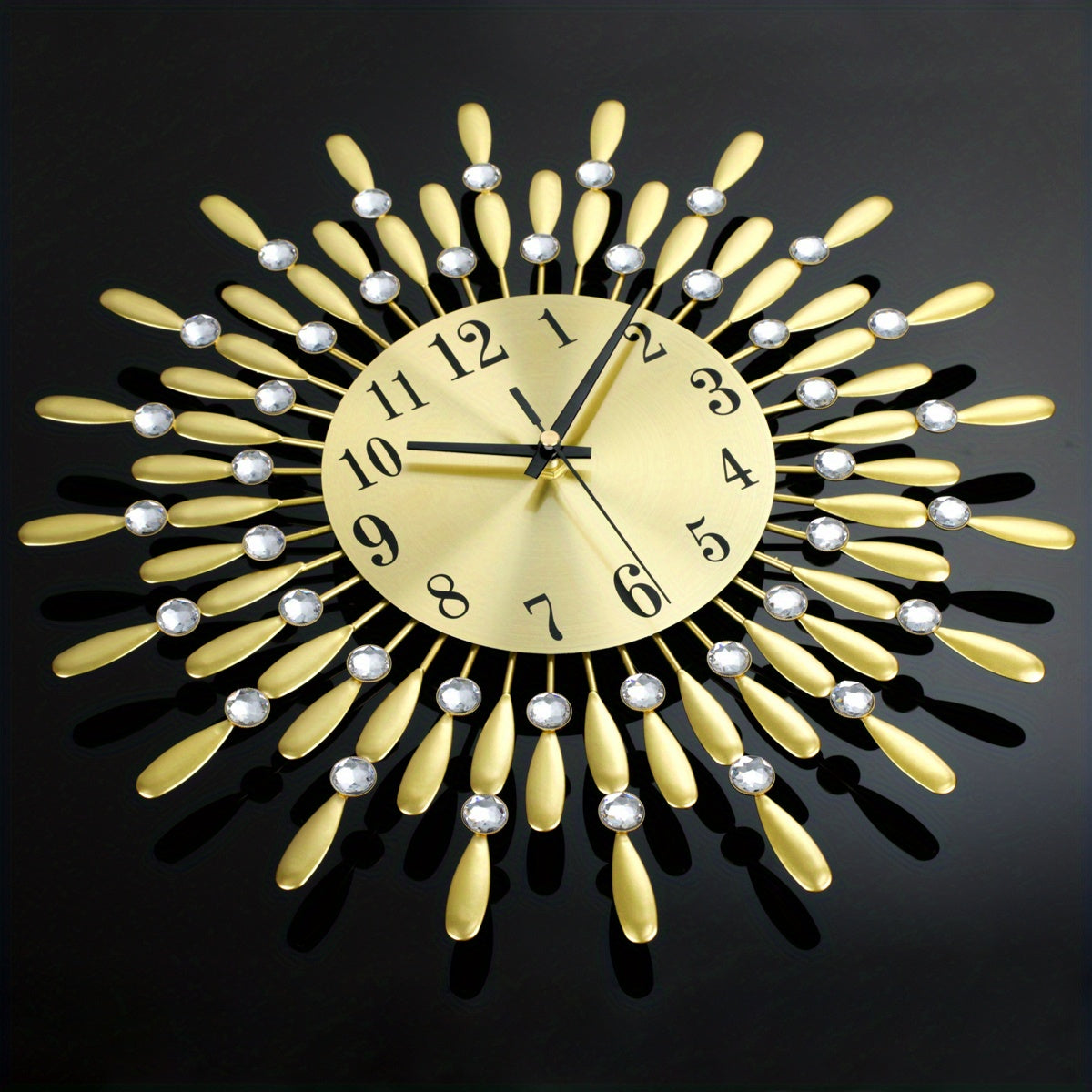 1pc 14.56 Inch Black Small Wall Clock For Living Room Decor, Modern Metal Wall Clocks For Kitchen Bedroom Office Decor, Non-Ticking Quiet Wall Clock Easy To Read