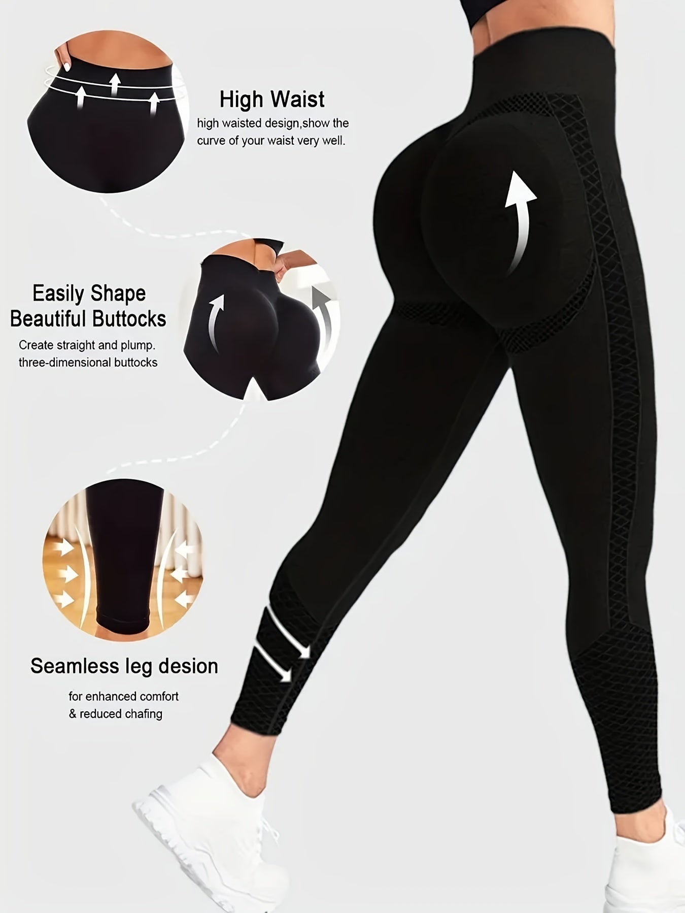 High-waisted Compression Sports Tights - Super Comfortable, Abdominal Control, Sweat-wicking, Four-way Stretch, Adjustable Length, Wide Waistband, Elegant Design, Suitable for Women - Perfect for Yoga, Fitness, and Daily Wear