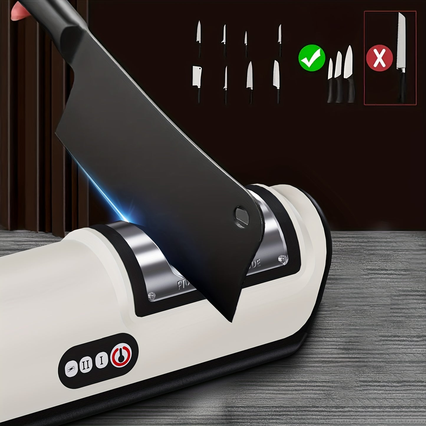 Electric Knife Sharpener - USB Rechargeable, 20° Precision Edge for Kitchen & Pocket Knives | Fast Sharpening & Polishing | Compatible with Chef Knives, Santoku, Ceramic, Slicing & Paring Knives,  Compact Design, Highquality