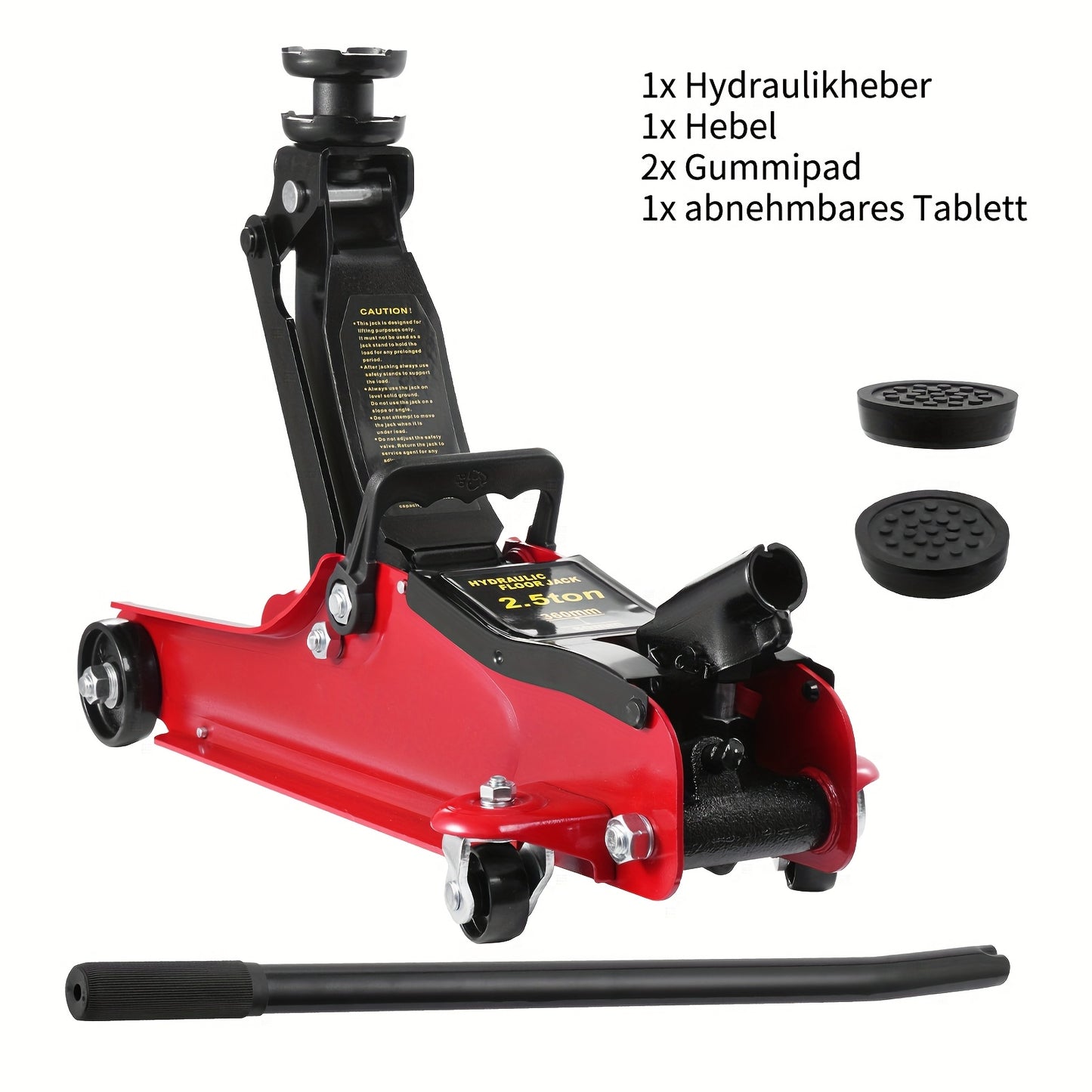 2.5 Ton Hydraulic Floor Jack with Telescopic Handle - Durable Iron Construction, Adjustable Height, Portable for Cars, Trucks, Buses - Ideal for Garage Use, Tire Repair & Emergency Situations, Portable Hydraulic Jack