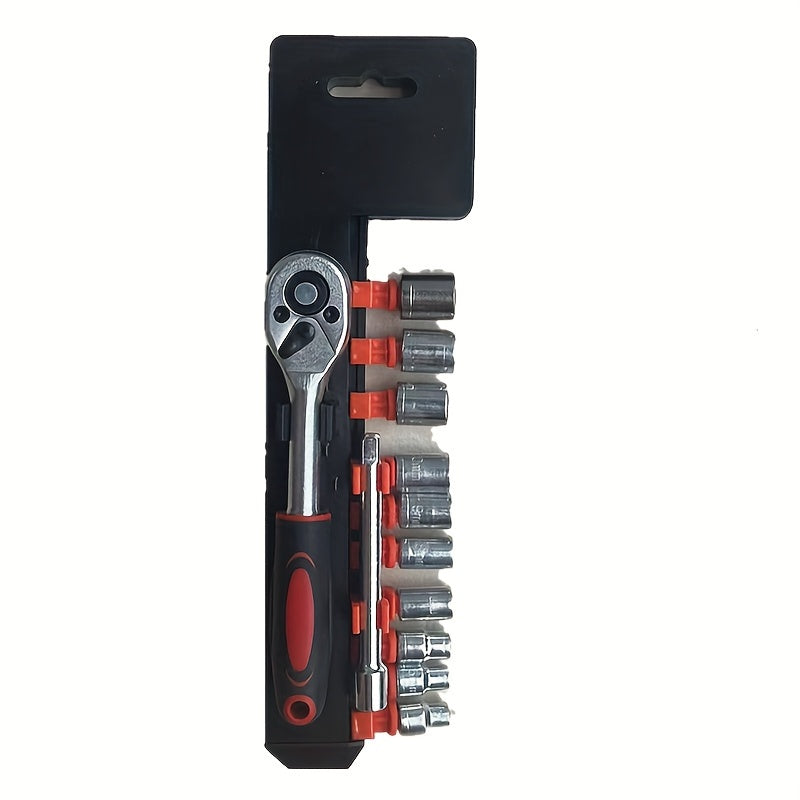 12pcs Socket Set, 1/4 Wrench Socket Set, Hardware Car Boat Motorcycle Bicycle Repairing Tool