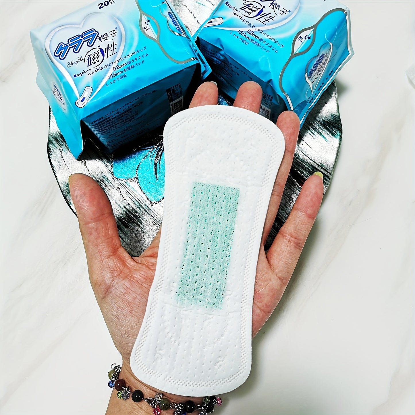 Bamboo Charcoal Negative Ion Pad 20/40/50/100 Pieces, Ultra-thin Wing Sanitary Napkins, Comfortable, Soft, And Fragrance Free Wing Menstrual Care Pad, Independently Packaged Women's Physiological Pad, Women's Personal Care Hy