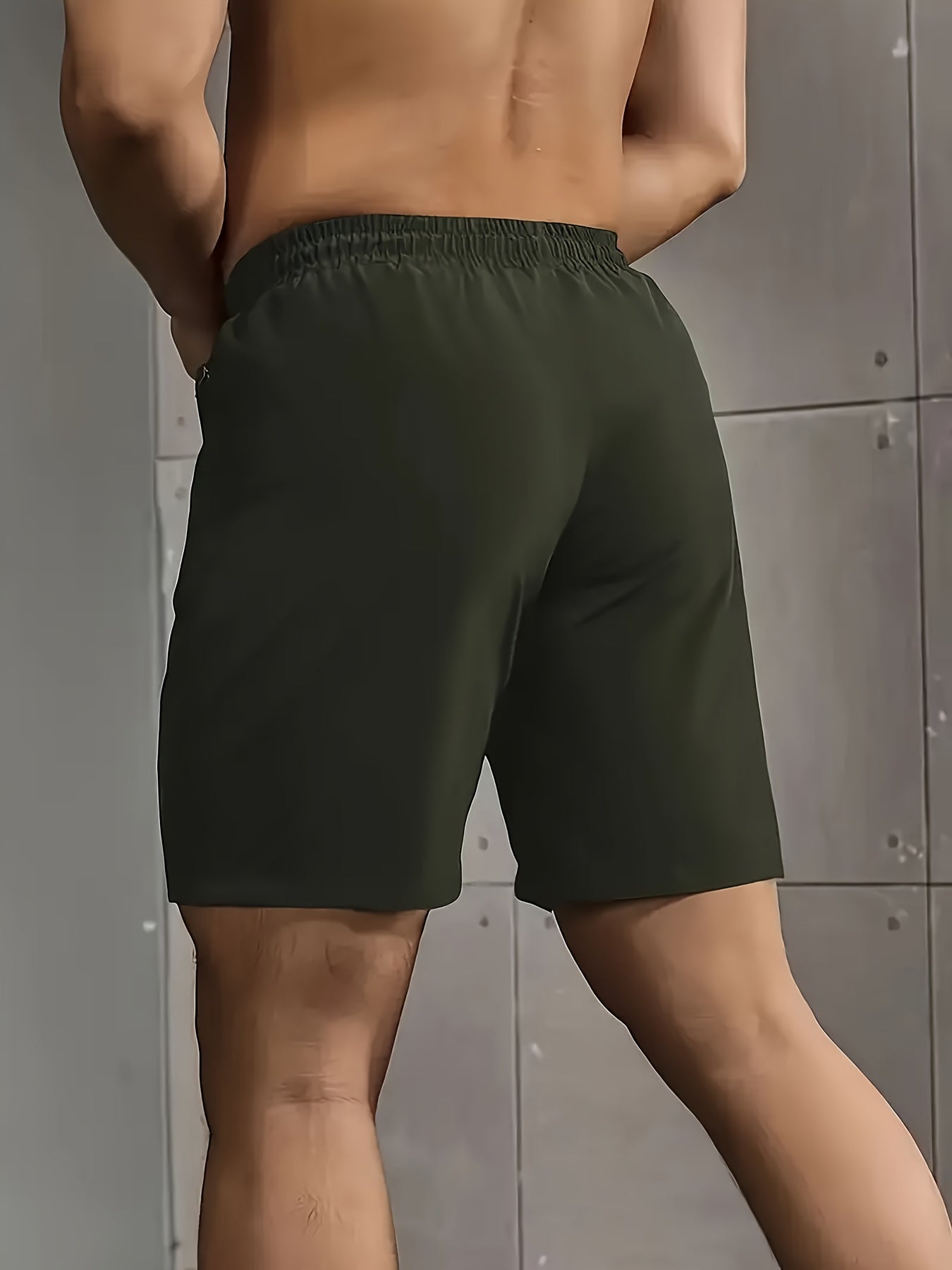 Men'S Summer Casual Shorts, New Fashion Loose Fit Sports Running Fitness 5/4 Pants, Polyester, Zipper, Print Pattern, Slight Stretch Fabric, 120g/m², Woven, with for Men