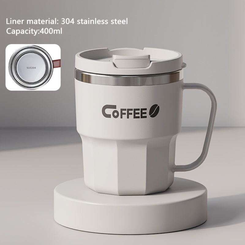 Valentine's Day 304 Stainless Steel Insulated Travel Mug with Seal, Portable Flip Top, Shatterproof and BPA-Free for Office, Home & Dorm - Food-Grade, Leakproof Thermal Coffee Cup with One-Click Open Lid for Men & Women, 14+