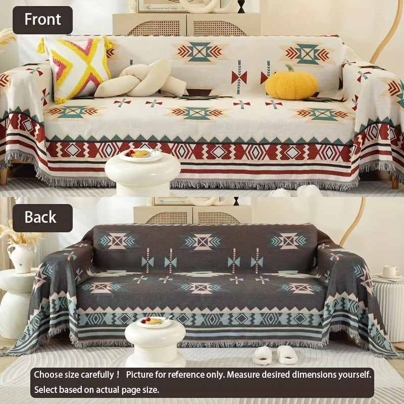1pc Scandinavian Style All-Season Sofa Covers Cotton Blend Sofa Throw Covers Universal Featuring Botanical, Non-slip Sofa Cushion, And Majestic Cat Patterns Sofa Cover, Outdoor Picnic Mat, Outdoor Blanket, Tapestry, Tableclot
