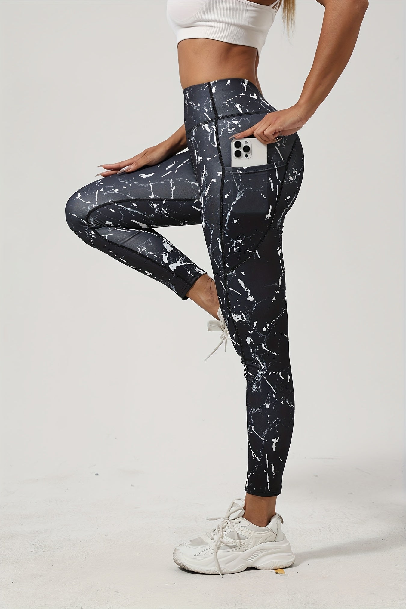 Three-Pack Tie-Dye Print Yoga Pants, Polyester Spandex Fabric Soft Comfortable High Waist Stretchy Fitted Leggings for Daily Wear Workout Casual Cycling Outdoor
