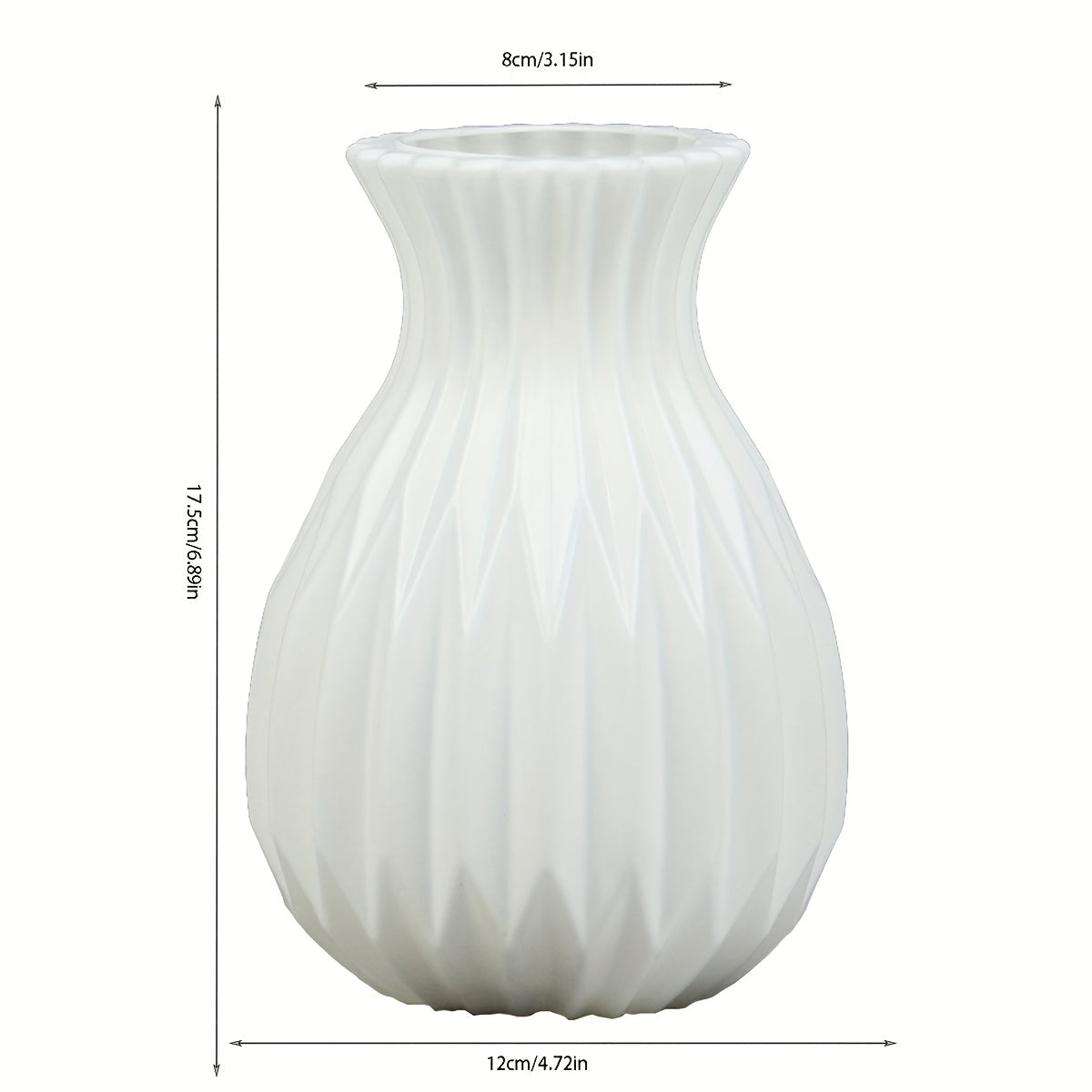 1pc Nordic Style Hydroponic Imitation Ceramic Plastic Vase, Flower Arrangement Creative Decoration Ornament Vase, Fall Halloween Room Decor, Winter Xmas Home Decor