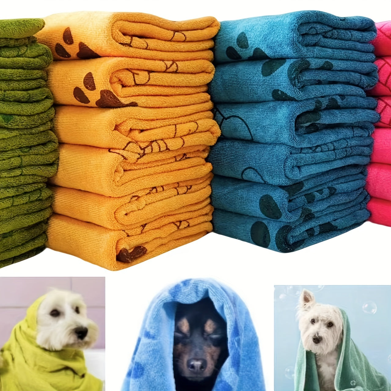 Ultra-Absorbent Microfiber Pet Bath Towel For Dogs & Cats, 69.85cm X 99.06cm, Lint-Free, Quick Dry