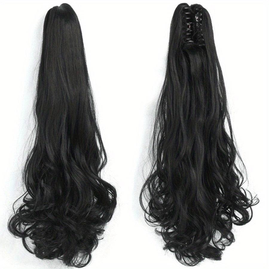 Long Wavy Ponytail Extensions - 55.88 cm Claw Clip In Synthetic Hair Piece For Women - Add Volume And Style To Your Hair Halloween Christmas