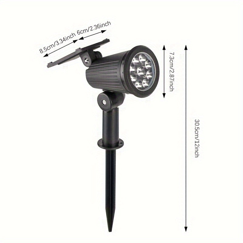 Solar Spot Lights Outdoor, Adjustable Auto On/Off Flag Pole Lights, Landscape LED Lighting Ground Light for Garden Pool Tree Pond and Yard