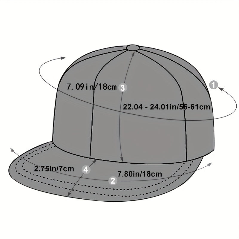 2.54 cmCHICAGO" Embroidered Baseball Cap, Lightweight Polyester, Hand-Washable, Sporty Snapback with Iconic Design for Casual Wear
