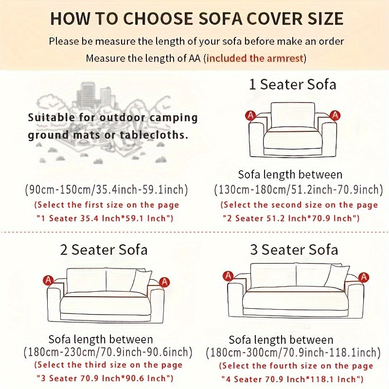 1pc Scandinavian Style All-Season Sofa Covers Cotton Blend Sofa Throw Covers Universal Featuring Botanical, Non-slip Sofa Cushion, And Majestic Cat Patterns Sofa Cover, Outdoor Picnic Mat, Outdoor Blanket, Tapestry, Tableclot