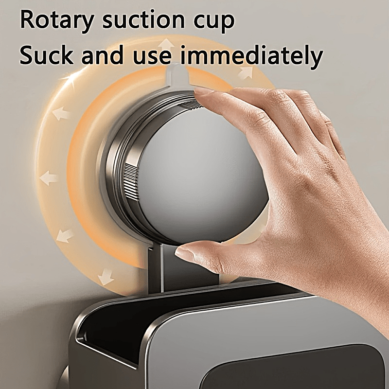 1pc Multifunctional Suction Cup Hair Dryer Holder, No-Drill Bathroom Wall-Mounted Storage Rack, Hanging Organizer for Hair Dryer, Toothbrush, Comb, Suitable for Bathroom, Kitchen, Outdoor Storage