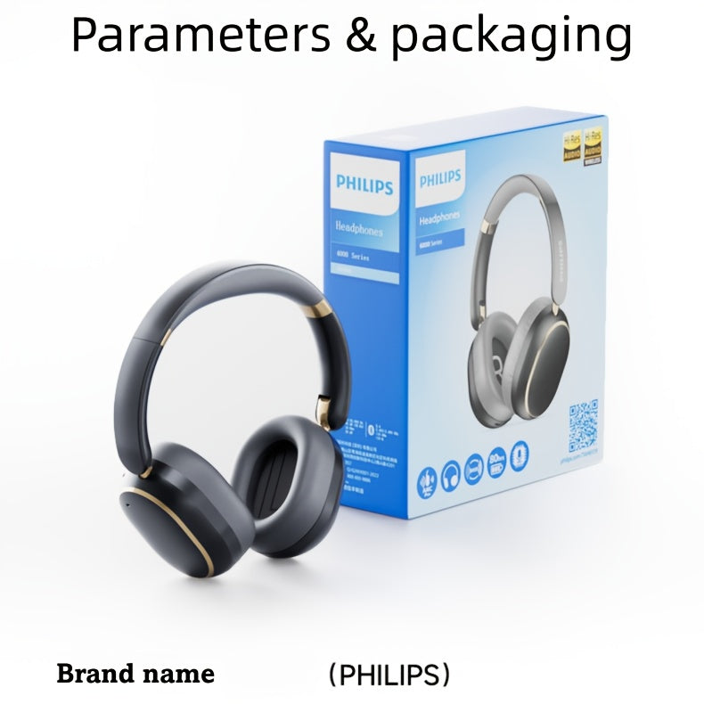 Philips Wireless Bluetooth Headphones, Over-Ear Wireless Headphones, ANC Hybrid Active Noise Cancelling Headphones, HiFi Surround Sound Over-Ear Wireless Headphones, for iPhone and Android, 80 Hours of Playtime, with Five ENC