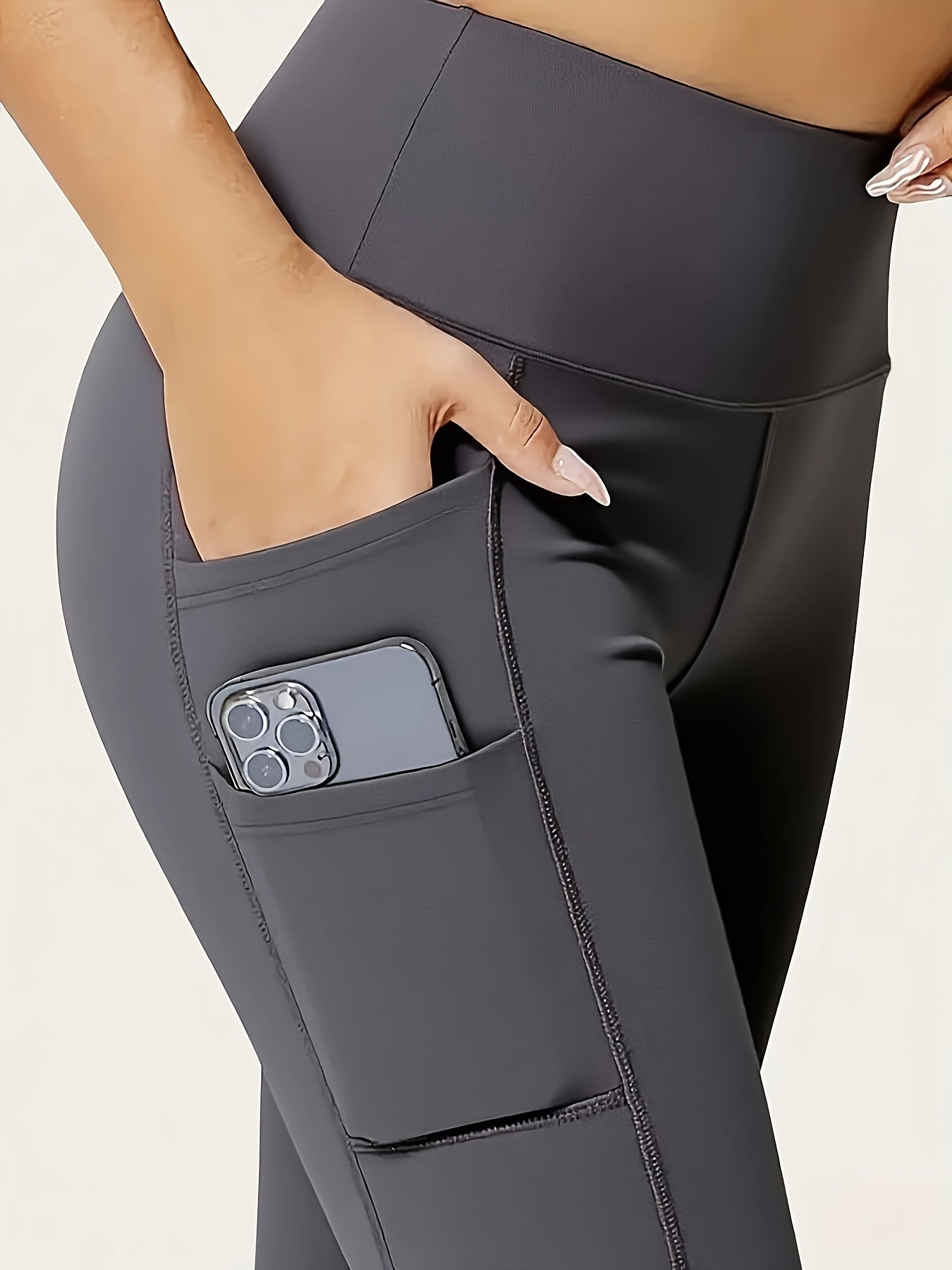 Women's High-Waisted Pants - Non-See-Through Stretchy Leggings with Fit, All-Season & Casual Pants for,, Casual Attire - Burgundy Bottoms, Trousers, Sleek Design, Supportive Waistband, Versatile, Enthusiasts