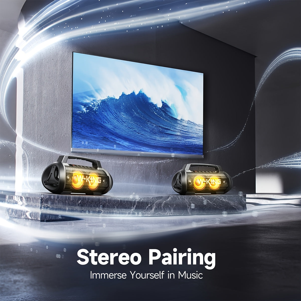 W-KING 70W Coluna Bluetooth Portátil com Microfone e Luzes