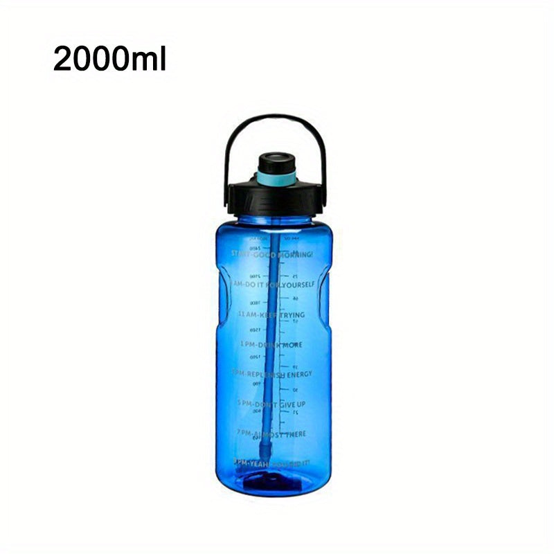 1pc, Large Clear Plastic Water Bottles - Motivational Sports Water Cups for Camping, Hiking, Fitness, and Home Kitchen - Perfect Birthday Gifts - 50.7oz/67.6oz/101.4oz