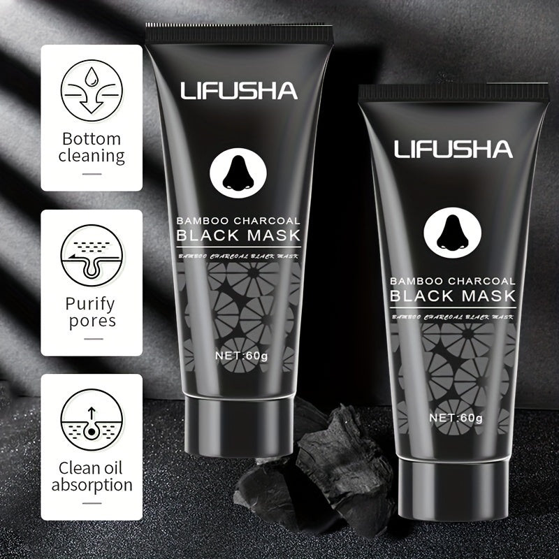1/2pcs Bamboo Charcoal Peel Off Cleansing Mud Mask, Blackhead Cleansing, Pore Cleanser, Great For Oily Skin, Face Mask For Women And Men