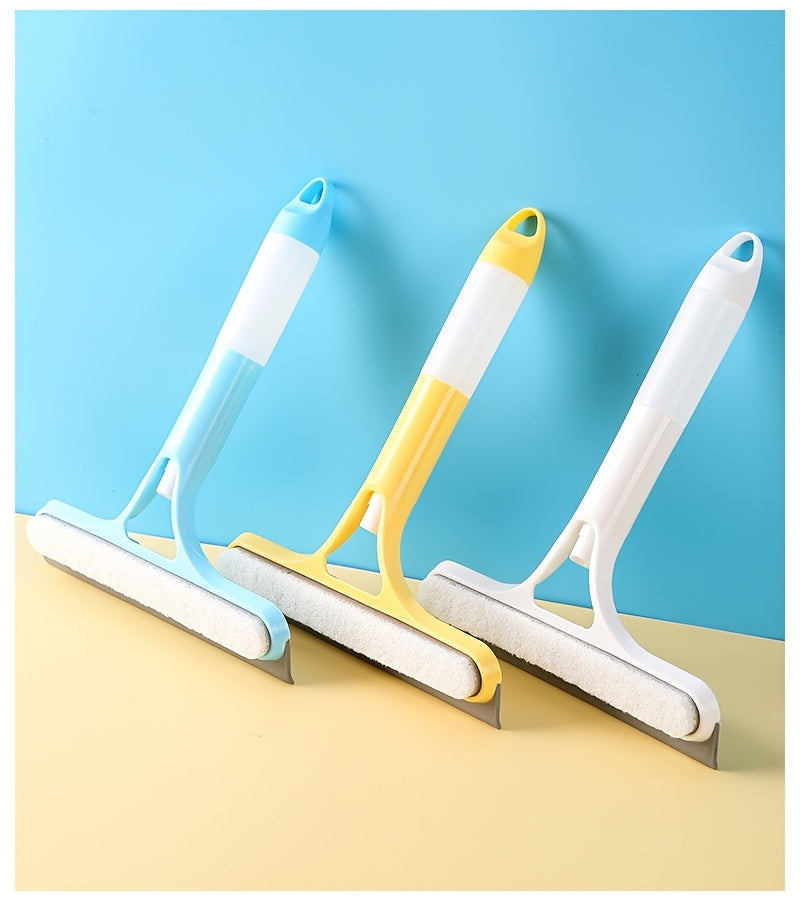 3-In-1 Multi-Functional Glass Cleaning Tool with Sprinkler, Polypropylene (PP) Plastic, for Bathroom, Kitchen, Living Room, Bedroom, Toilet - Efficient Mirror And Window Scraper