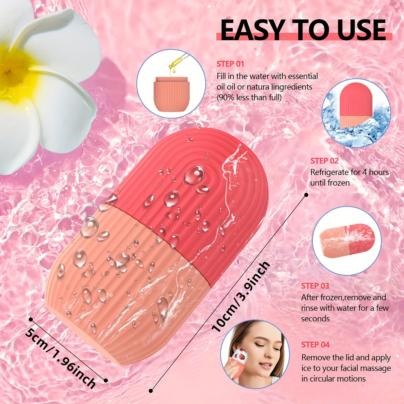 1pc Silicone Ice Roller for Face - Fragrance-Free, Battery-Free Facial Care Tool & Accessory