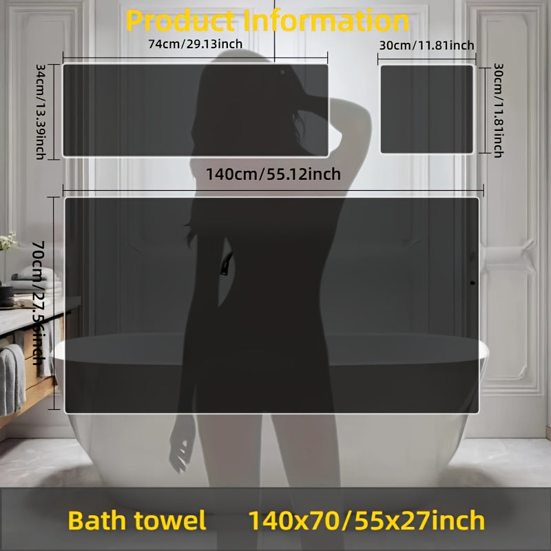 9pcs Large Size Three Colors Super Soft Super Absorbent Bath Towel Set, Blue, White, Gray Composition, Exquisite and Durable, Not Shedding, 5-Star Standard