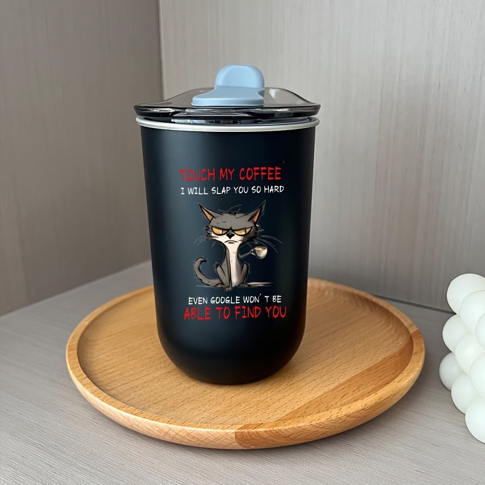 300ml Cat Lover Stainless Steel Coffee Mug, Double-Wall Insulated, Black, Hand Wash Only, Reusable, Multipurpose Use