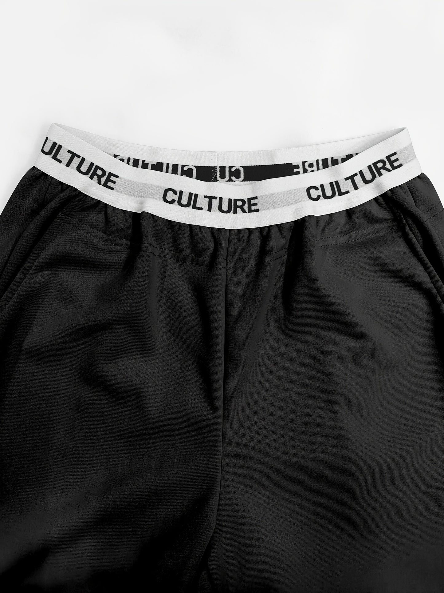 2pcs Women'S High-Waisted Wide-Leg Pants with Heart Letter Print - Casual Loose-Fit Joggers, Solid Color, All-Season Comfort, Pockets, Versatile for Casual Attire