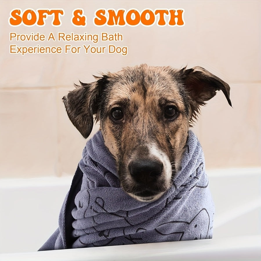 1pc super absorbent microfiber dog towel, perfect for scrubbing cats, dogs, small and medium animals