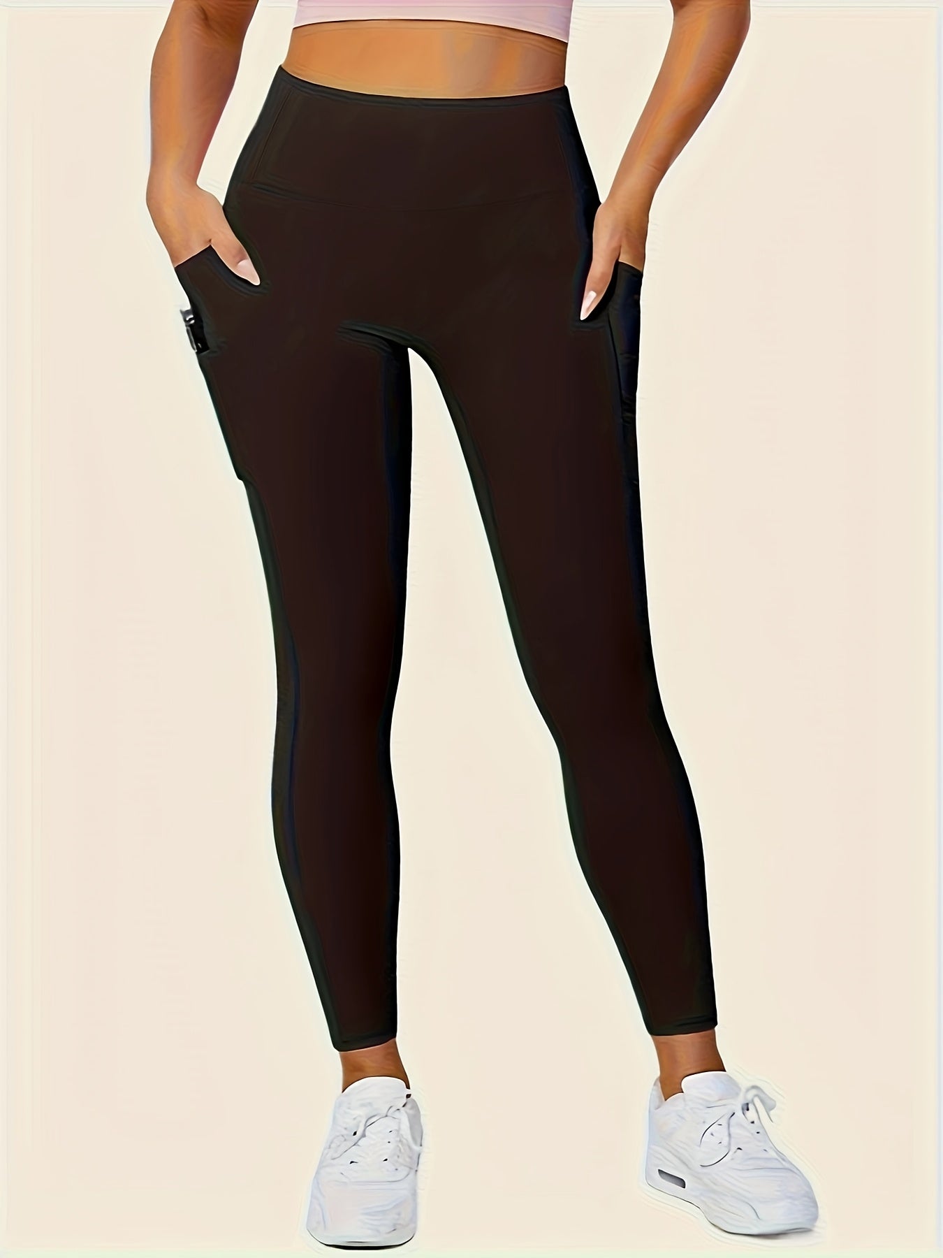 Women's High-Waisted Pants - Non-See-Through Stretchy Leggings with Fit, All-Season & Casual Pants for,, Casual Attire - Burgundy Bottoms, Trousers, Sleek Design, Supportive Waistband, Versatile, Enthusiasts