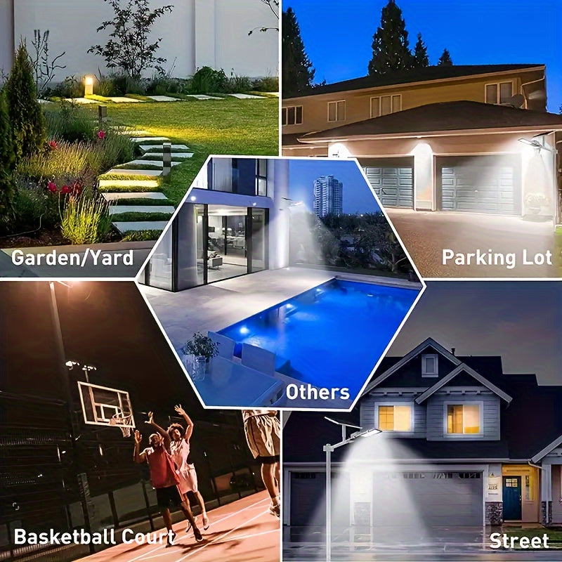 1pc 350LED Powerful Outdoor Solar Street Light, 6500K IP65 Waterproof Street Light For Garage Garden Terrace